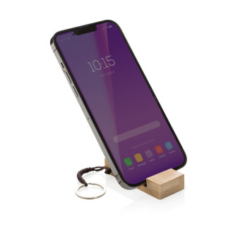 Bambusová klíčenka se stojánkem na telefon