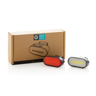 Sada USB dobíjitelných světel na kolo Lumino z RCS plastu