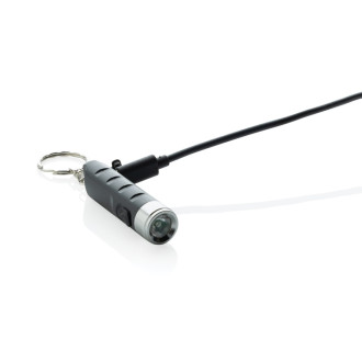 Klíčenka s USB dobíjitelnou svítilnou Globix z RCS plastu