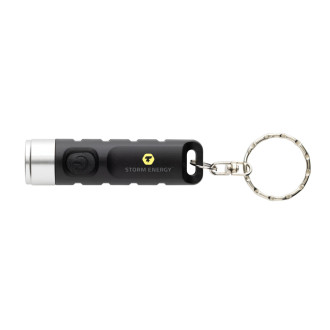 Klíčenka s USB dobíjitelnou svítilnou Globix z RCS plastu