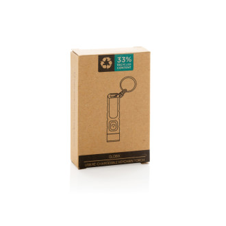 Klíčenka s USB dobíjitelnou svítilnou Globix z RCS plastu