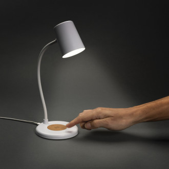 Stolní lampa Zenara s 15W bezdr. nabíjením z RCS plastu