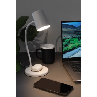Stolní lampa Zenara s 15W bezdr. nabíjením z RCS plastu