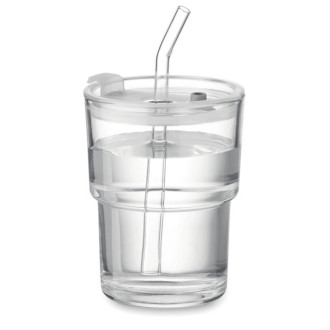 SIP, Skleněný kelímek s brčkem 400ml