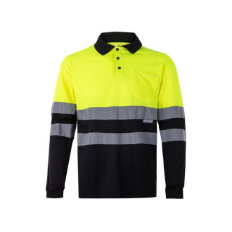 VL VULCAN. Dvoubarevná polokošile z ptačí perspektivy (160 g/m²) s dlouhým rukávem, z polyesteru (100 %)
