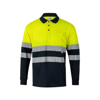 VL VULCAN. Dvoubarevná polokošile z ptačí perspektivy (160 g/m²) s dlouhým rukávem, z polyesteru (100 %)