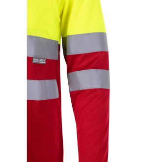 VL VULCAN. Dvoubarevná polokošile z ptačí perspektivy (160 g/m²) s dlouhým rukávem, z polyesteru (100 %)