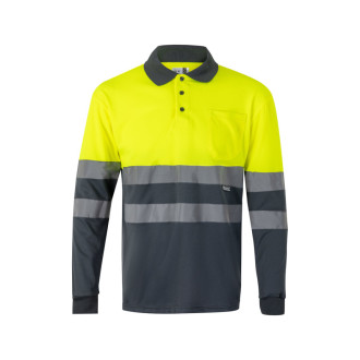 VL VULCAN. Dvoubarevná polokošile z ptačí perspektivy (160 g/m²) s dlouhým rukávem, z polyesteru (100 %)