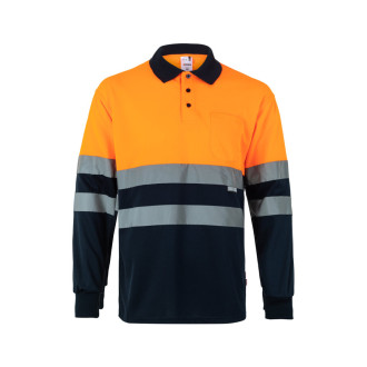 VL VULCAN. Dvoubarevná polokošile z ptačí perspektivy (160 g/m²) s dlouhým rukávem, z polyesteru (100 %)