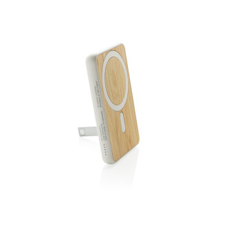 Magnetická powerbanka Zen 5000mAh 5W z RCS plastu a bambusu
