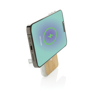 Magnetická powerbanka Zen 5000mAh 5W z RCS plastu a bambusu