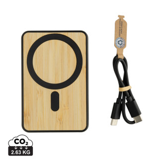 Magnetická powerbanka Zen 5000mAh 5W z RCS plastu a bambusu
