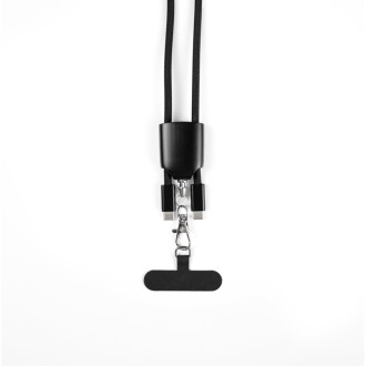 ZEWAIL. Šňůrka na krk s držákem na smartphone, USB-C kabelem a různými adaptéry z recyklovaného ABS a recyklovaného TPE