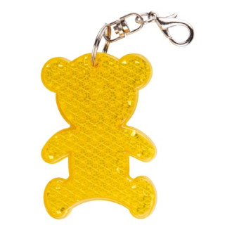 TEDDY RING reflexní přívěsek na klíče, světle žlutá