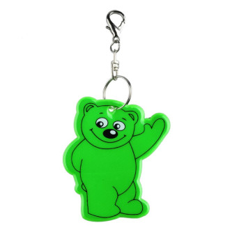 BEARY reflexní přívěsek na klíče, tmavě zelená