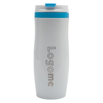 VIKI termohrnek 390 ml, červená/bílá