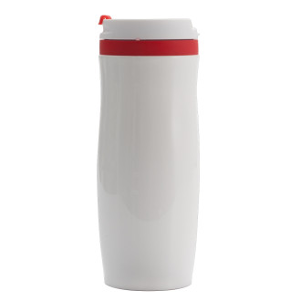 VIKI termohrnek 390 ml, červená/bílá