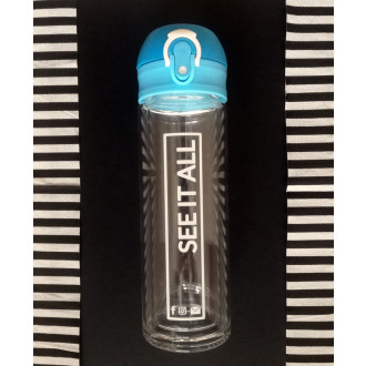 ABISKO skleněná termoláhev 280 ml, světle modrá