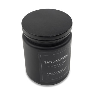 SANDALWOOD vonná svíčka ve skle, černá