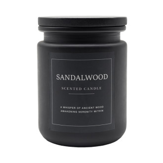 SANDALWOOD vonná svíčka ve skle, černá