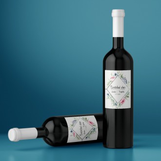 Svadobná etiketa na víno FO1308v