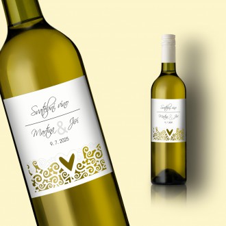 Svadobná etiketa na víno L2103v