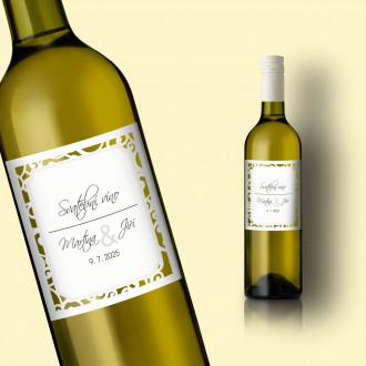 Svadobná etiketa na víno L2112v
