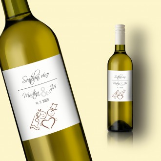 Svadobná etiketa na víno L2124v