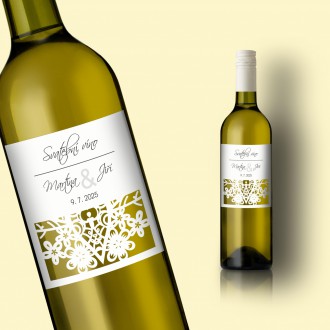 Svadobná etiketa na víno L2132v