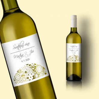 Svadobná etiketa na víno L2133v