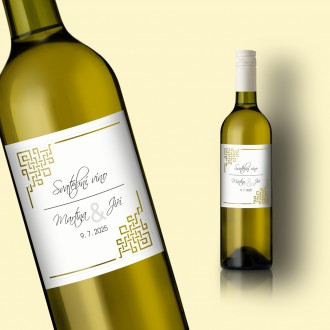 Svadobná etiketa na víno L2145v