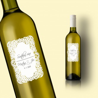 Svadobná etiketa na víno L2157v
