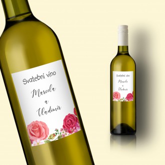 Svadobná etiketa na víno FO20037v