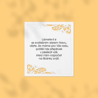 Kartička na svadobné dary L2176d
