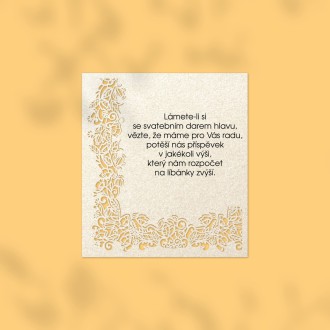Kartička na svadobné dary L2185d