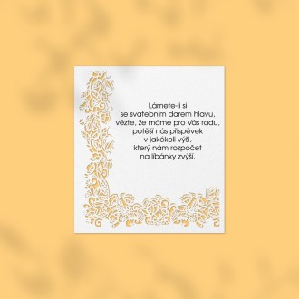 Kartička na svadobné dary L2185d