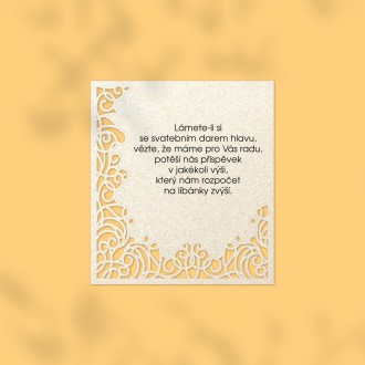 Kartička na svadobné dary L2205d