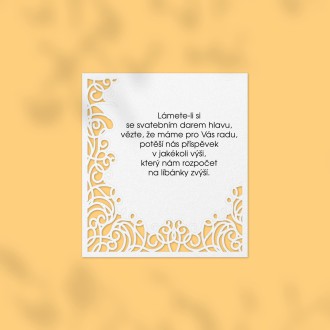 Kartička na svadobné dary L2205d