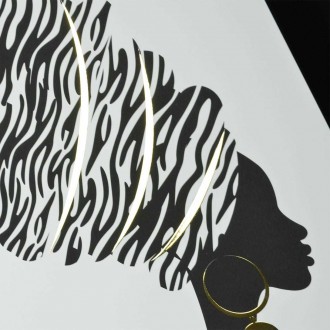 Africká Žena v tradičnom turbane 3D Zlatý Plagát