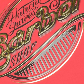 Barber Shop 3D Zlatý Plagát
