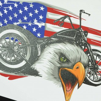 Motocykel s orlou hlavou 3D Plagát