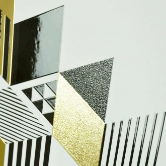 Abstraktné geometrické tvary 3D Zlatý Plagát