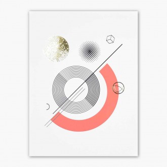 Abstraktné geometrické tvary 2 3D Zlatý Plagát