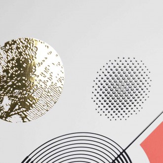 Abstraktné geometrické tvary 2 3D Zlatý Plagát