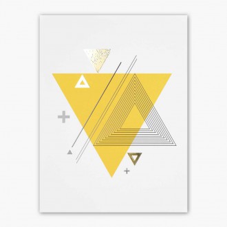 Abstraktné geometrické tvary 3 3D Zlatý Plagát