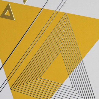 Abstraktné geometrické tvary 3 3D Zlatý Plagát