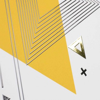 Abstraktné geometrické tvary 3 3D Zlatý Plagát
