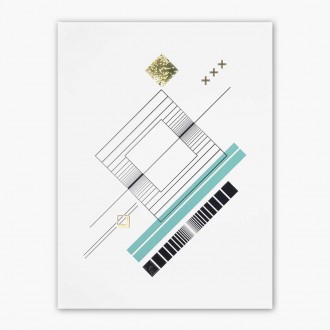 Abstraktné geometrické tvary 4 3D Zlatý Plagát