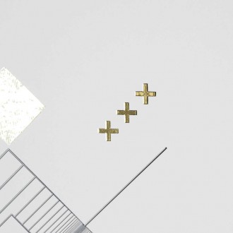 Abstraktné geometrické tvary 4 3D Zlatý Plagát