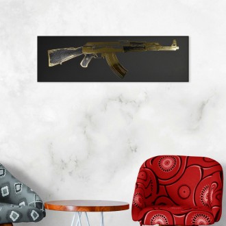 AK47 3D Zlatý Plagát